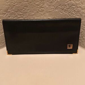 Dunhill Bifold Long Wallet Black Leather Minimalist Contemporary Professional